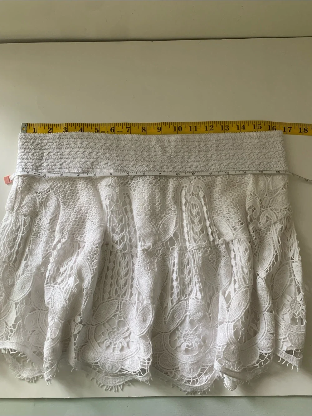Generation Love Sonali Macrame Lace Mini Skirt, Cotton, Stark White, Medium